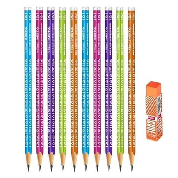 FLAIR Creative Series Aero Pencil Smart Kit Set Of 10 Pencils 1Eraser and 1Sharpener1 - LXINDIA.COM