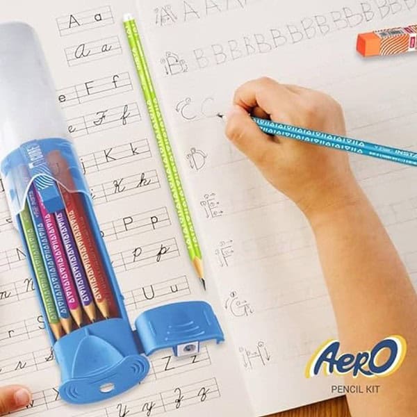 FLAIR Creative Series Aero Pencil Smart Kit Set Of 10 Pencils 1Eraser and 1Sharpener3 - LXINDIA.COM