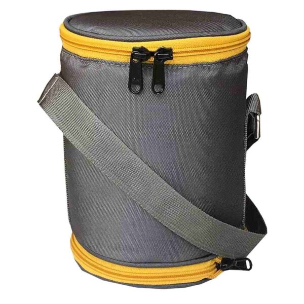 FOONTY 4 Cum 3 Storey Fabric Waterproof Lunch Bag Grey 2 - LXINDIA.COM