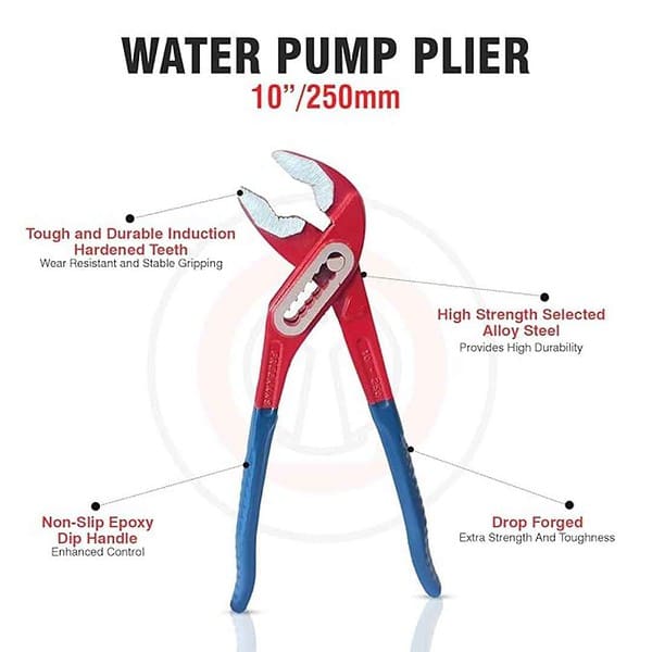 FREEMANS 10inch 250mm Box Joint Alloy Steel Water Pump Plier1 - LXINDIA.COM