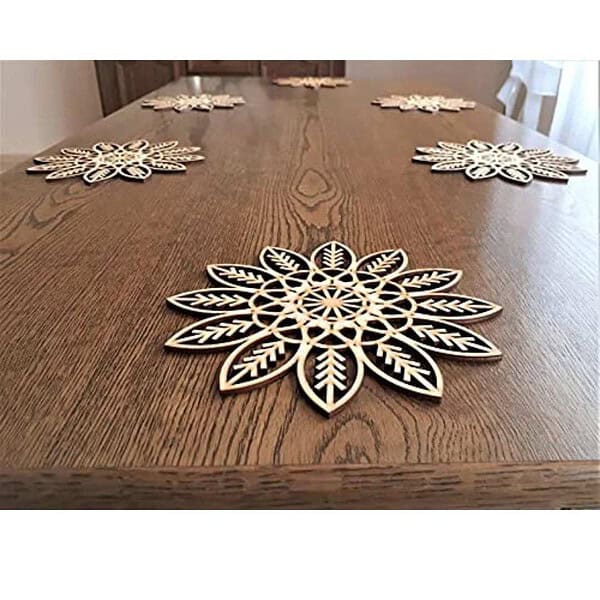 FUN RUN Bamboo Flower Shape Trivet Mat Set for Hot Dishes Pot 1 - LXINDIA.COM