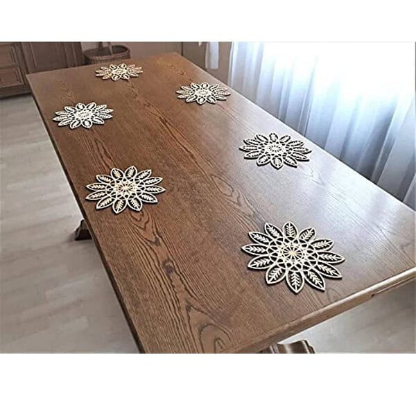 FUN RUN Bamboo Flower Shape Trivet Mat Set for Hot Dishes Pot 2 - LXINDIA.COM