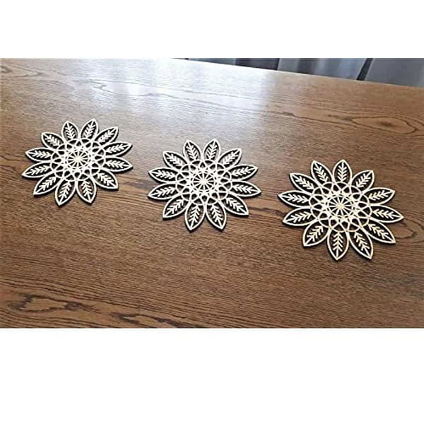 FUN RUN Bamboo Flower Shape Trivet Mat Set for Hot Dishes Pot 3 - LXINDIA.COM