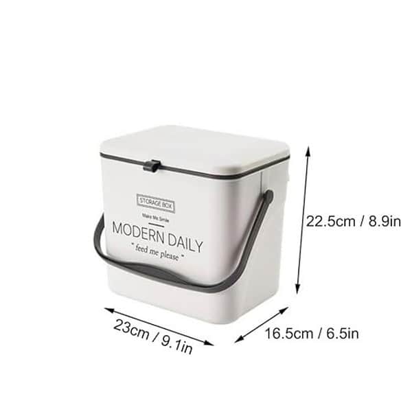 FURN ASPIRE Hanging Trash Can with Lid for Kitchen White 7 Litre 1 - LXINDIA.COM