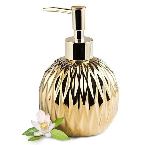 FabSeasons spherical Soap Dispenser with Pump Golden 1 1 - LXINDIA.COM