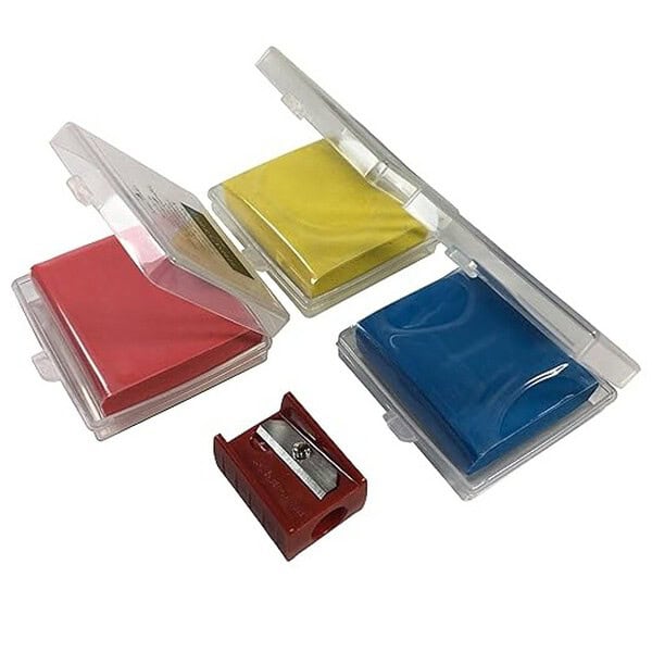 Faber Castell Colored Eraser With Plastic Case and Sharpener - LXINDIA.COM