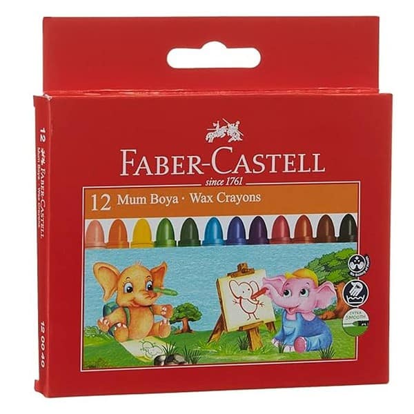 Faber Castell Jumbo Wax Crayons 12 Shades - LXINDIA.COM