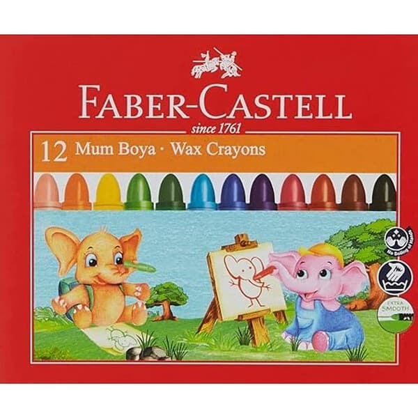 Faber Castell Jumbo Wax Crayons 12 Shades1 - LXINDIA.COM