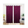 Fabrilia Velvet Eyelet Window Curtain 5 feet for Living Room Bedroom Wine - LXINDIA.COM