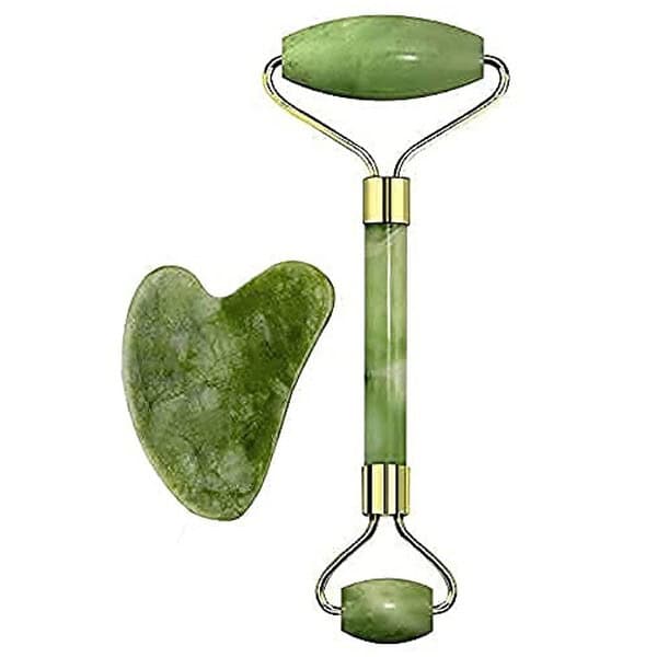 Facial Massager Jade Roller Gua Sha Tool 100 Natural Himalayan Stone - LXINDIA.COM