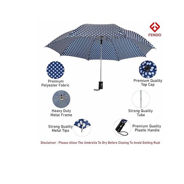 Fendo Delma 2 Fold 24.5 Inch Umbrella A - LXINDIA.COM