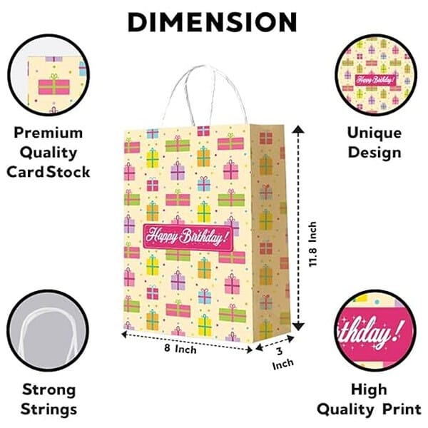 Festiko 10 Pcs Paper Gift Bags 2 - LXINDIA.COM