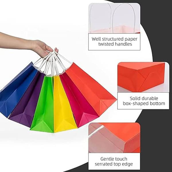 Festiko 12 Pcs Colorful Multicolor Paper Goodie Bags 3 - LXINDIA.COM