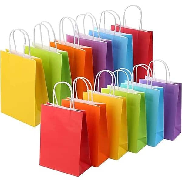 Festiko 12 Pcs Colorful Multicolor Paper Goodie Bags - LXINDIA.COM