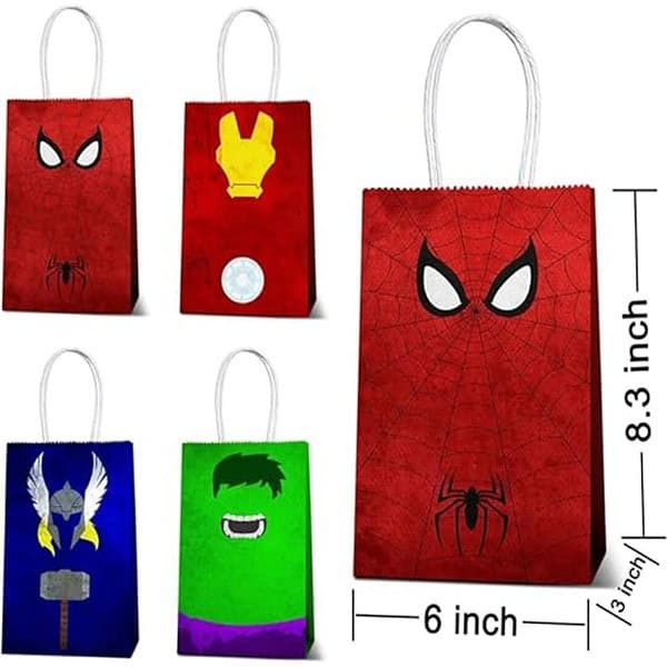 Festiko 12 Pcs Superhero Theme Paper Goodie Bags 1 - LXINDIA.COM