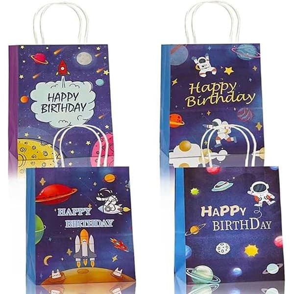 Festiko® 12 Pcs Multicolor Matte Paper Goodie Bags Space Multicolor - LXINDIA.COM