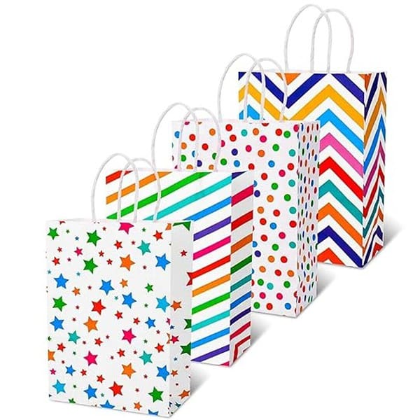 Festiko® 12 Pcs Party Favor Multicolor Matte Paper Goodie Bags - LXINDIA.COM