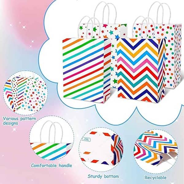 Festiko® 12 Pcs Party Favor Multicolor Matte Paper Goodie Bags 3 - LXINDIA.COM