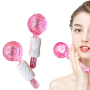 Finalize Facial Ice Globe Smart Cool Face Roller Ball 2Pcs PINK - LXINDIA.COM