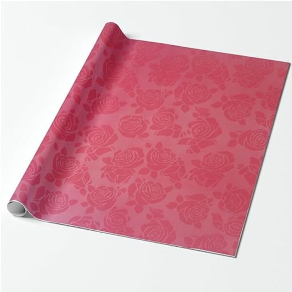 First Impression Metallic Red Floral Gift Wrapping Paper3 - LXINDIA.COM