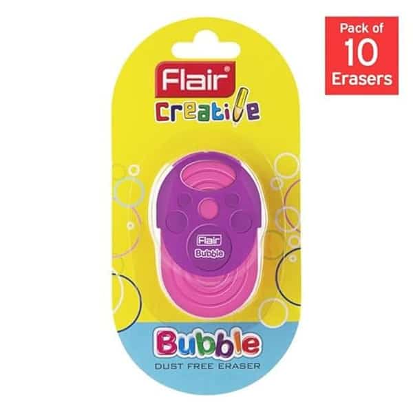 Flair Creative Series Non Toxic Bubble Eraser Blister Set Pack of 10 - LXINDIA.COM