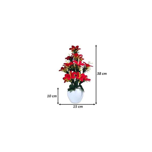 Flora Planet Plastic Artificial Plants With Vase Red A - LXINDIA.COM