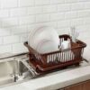 Floraware Unbreakable Kitchen Sink Plastic Dish Drying Rack Brown - LXINDIA.COM