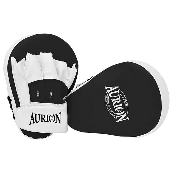 Focus Curved Maya Hide Leather Boxing Pads Black A - LXINDIA.COM