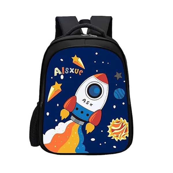 Frantic Printed 20 L School Backpack Bag Black ASX Rocket 4 - LXINDIA.COM