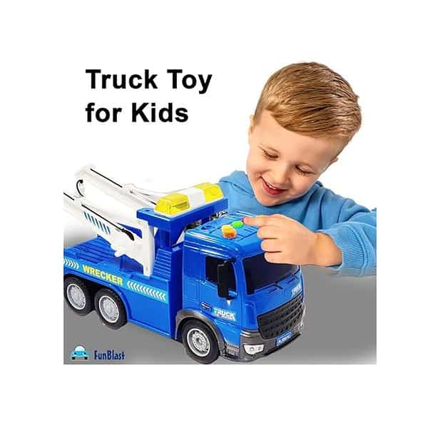 FunBlast 6 Wheel Drive Friction Powered Crane Truck Toy B - LXINDIA.COM