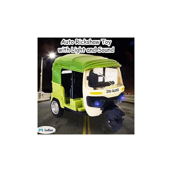 FunBlast Auto Rickshaw Toys Friction Power Auto Toys Green and cream A - LXINDIA.COM