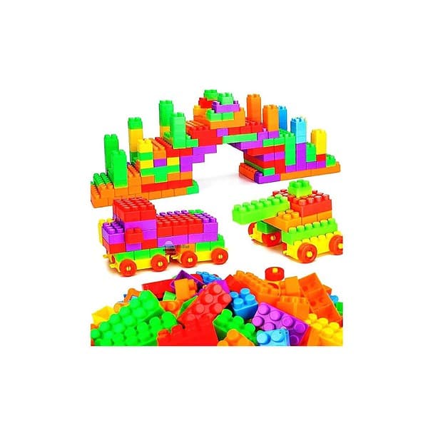 FunBlast DIY Plastic Building Blocks for Kids 120 Blocks with 22 Wheels 2 1 - LXINDIA.COM