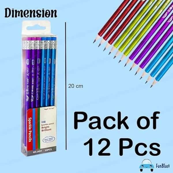 FunBlast Sparkle Pencils Set For Kids Pack Of 12 Pcs1 - LXINDIA.COM