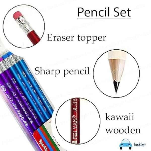 FunBlast Sparkle Pencils Set For Kids Pack Of 12 Pcs3 - LXINDIA.COM