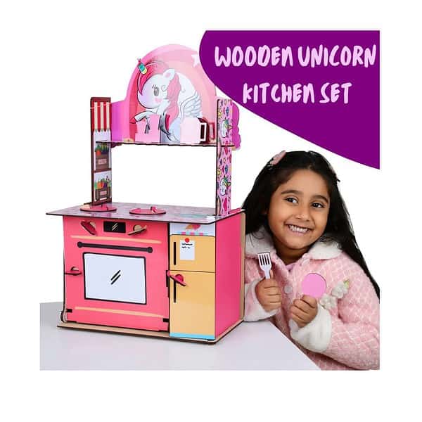 FunBrigade Big Wooden Unicorn Kitchen Set 01 - LXINDIA.COM