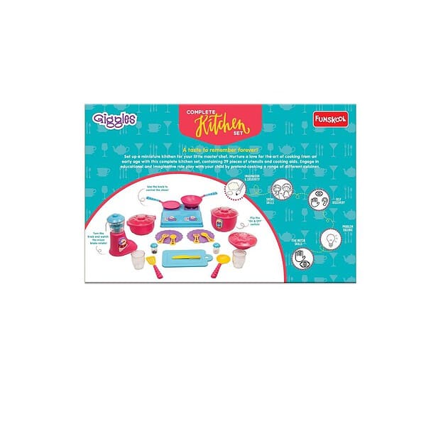 Funskool Giggles Plastic Complete Kitchen Set 29 Piece01 - LXINDIA.COM