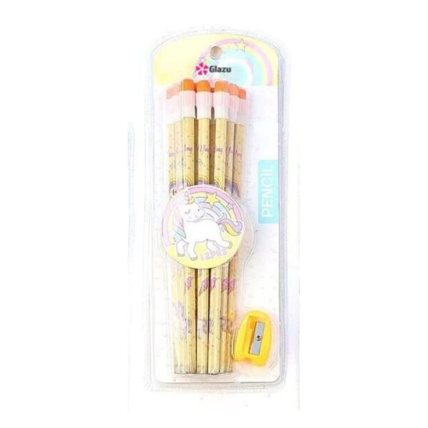 GLAZU Unicorn Stationery HB Pencil Set Set of 12 Pencils - LXINDIA.COM