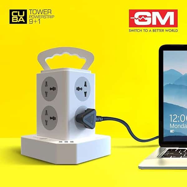 GM 3280 Cuba Power Strip with 2 USB Master Switch 8 International Socket 2 - LXINDIA.COM