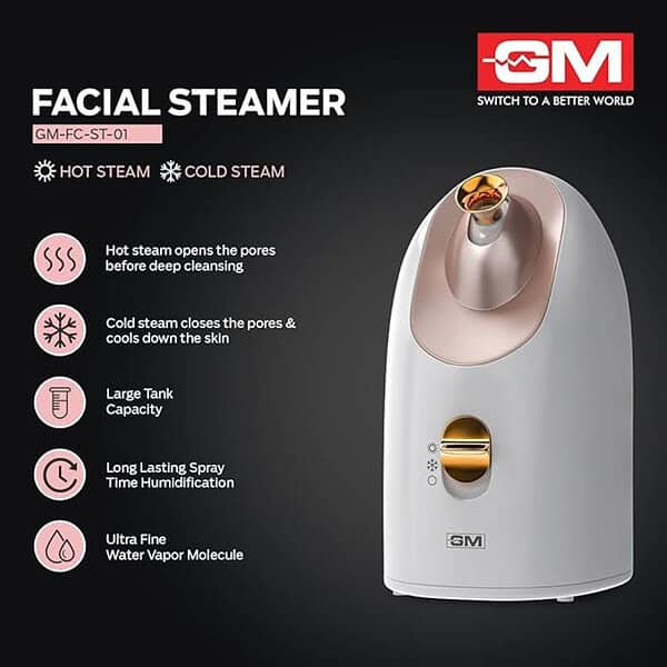 GM Facial Steamer with Hot Steam Cool Steam and Adjustable Steam Nozzle1 - LXINDIA.COM