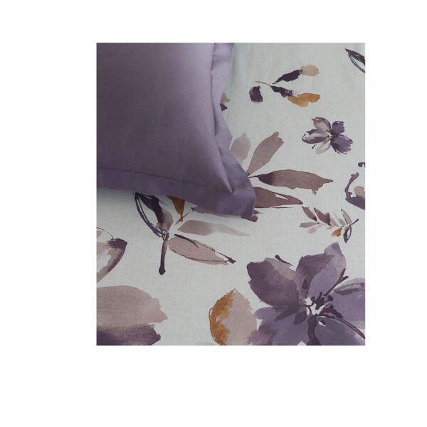 GM Luxury King size Home Decor Cotton Bedsheet White and Purple B - LXINDIA.COM