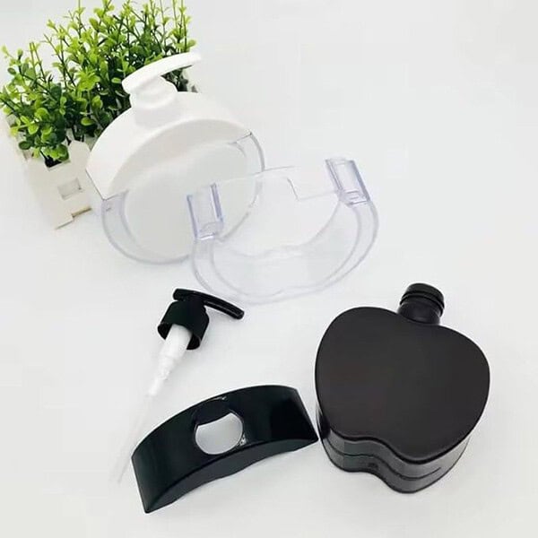 GNASTAS 300ml Unique Apple Shape Shampoo Dispenser White 1 - LXINDIA.COM