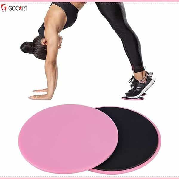 GOCART WITH G LOGO 2 Double Sided Gliding Discs for Exercises Pink 1 - LXINDIA.COM