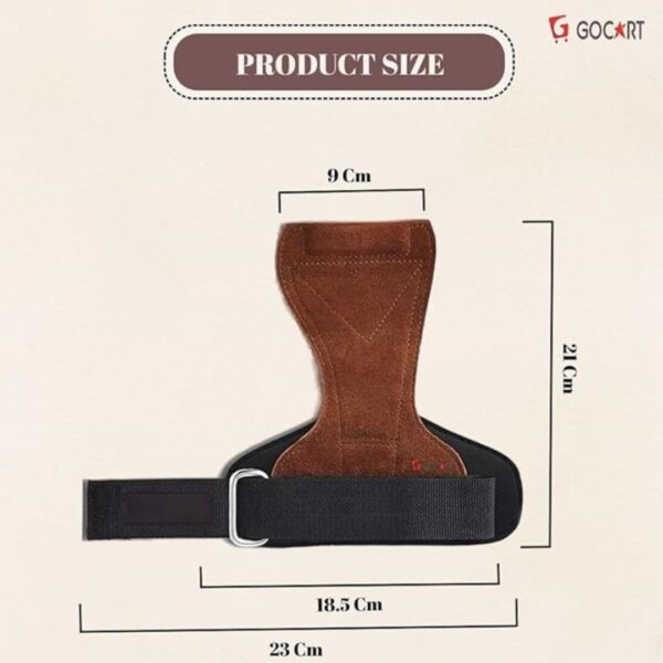 GOCART WITH G LOGO Leather Weight Lifting Hand GripBrown 1 - LXINDIA.COM