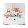 GOODIYA Wooden Train Set with Numbers and Blocks ToddlerTRIN2 2 - LXINDIA.COM