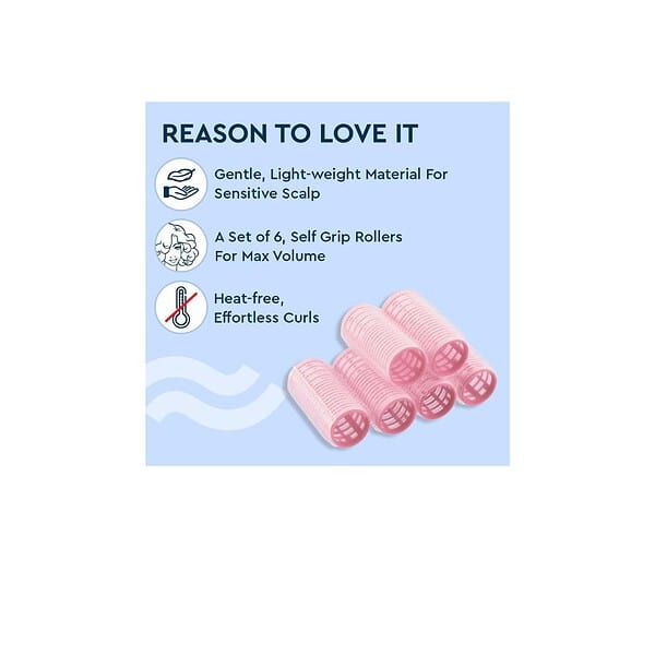 GUBB Hair Roller Curlers Set of 6 PACK OF 1 Pink A - LXINDIA.COM