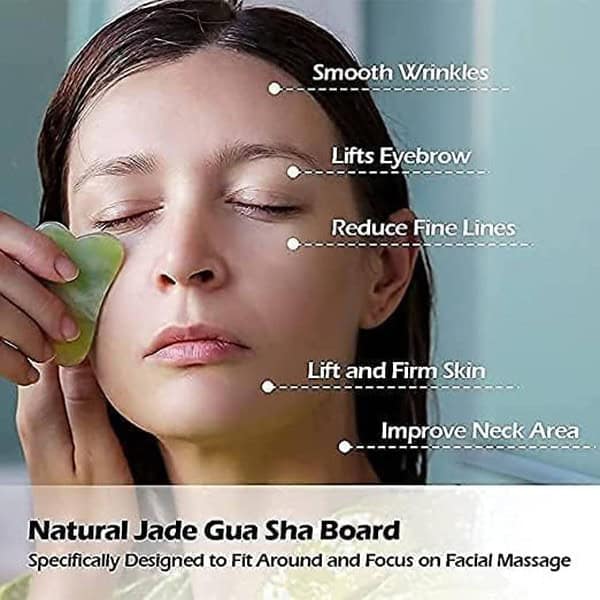 GUFFI Facial Massager Jade Roller Gua Sha Tool 100 Natural Himalayan Stone3 - LXINDIA.COM