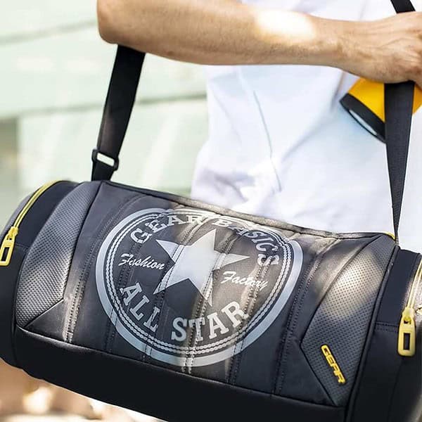 Gear Polyester 23cms Black and Yellow Travel Duffle 1 - LXINDIA.COM