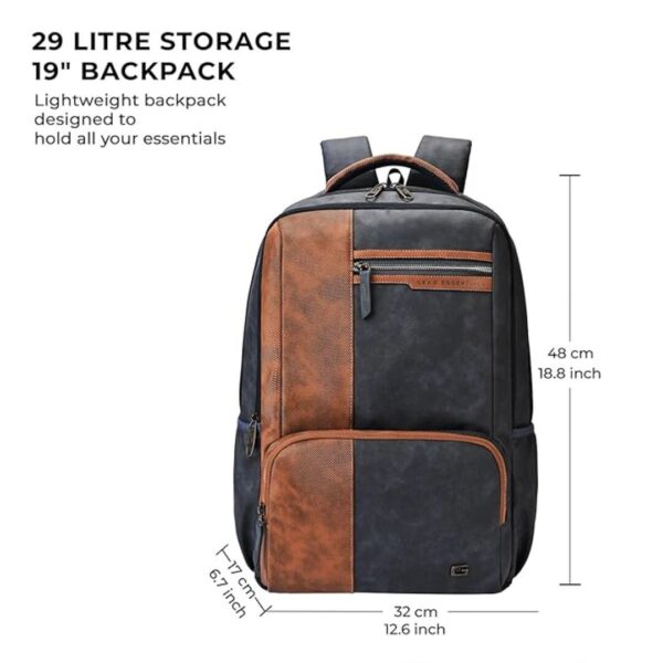 Gear Vintage 28L anti theft faux leather Medium Water Resistant Laptop Backpack 1 - LXINDIA.COM