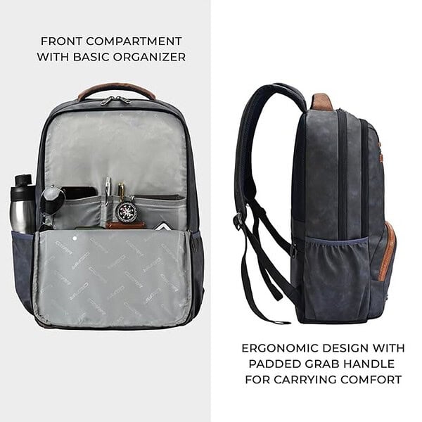 Gear Vintage 28L anti theft faux leather Medium Water Resistant Laptop Backpack 2 - LXINDIA.COM