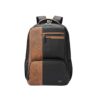 Gear Vintage 28L anti theft faux leather Medium Water Resistant Laptop Backpack Black Tan - LXINDIA.COM